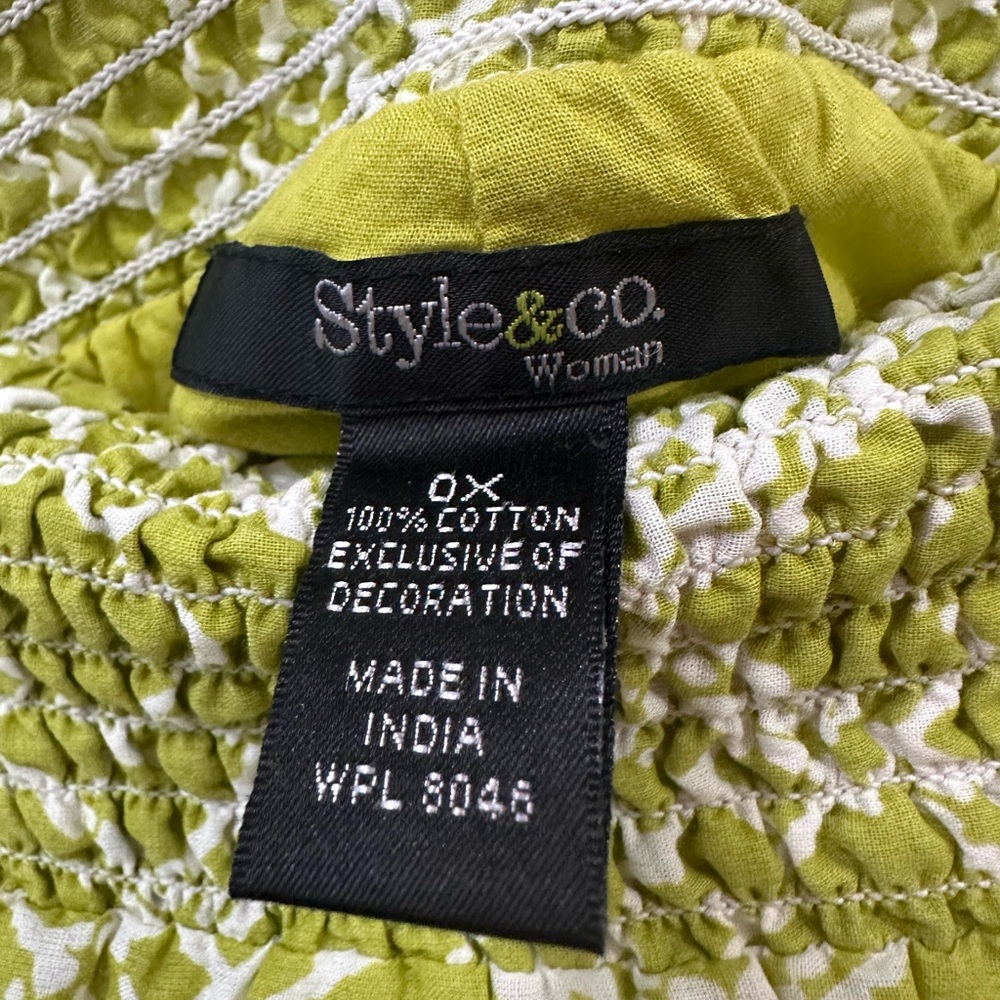 Style & Co 0X Coconut Girl Y2K Green Boho Tie Dye Cotton Tropical Maxi Skirt - Picture 3 of 14